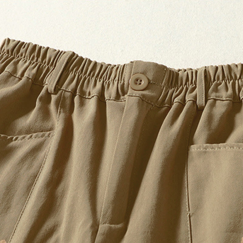 Buddha Stones Pantaloni harem da donna in cotone con tasche, lunghezza alla caviglia, con bottoni e cerniera, stile semplice autunnale - image 12