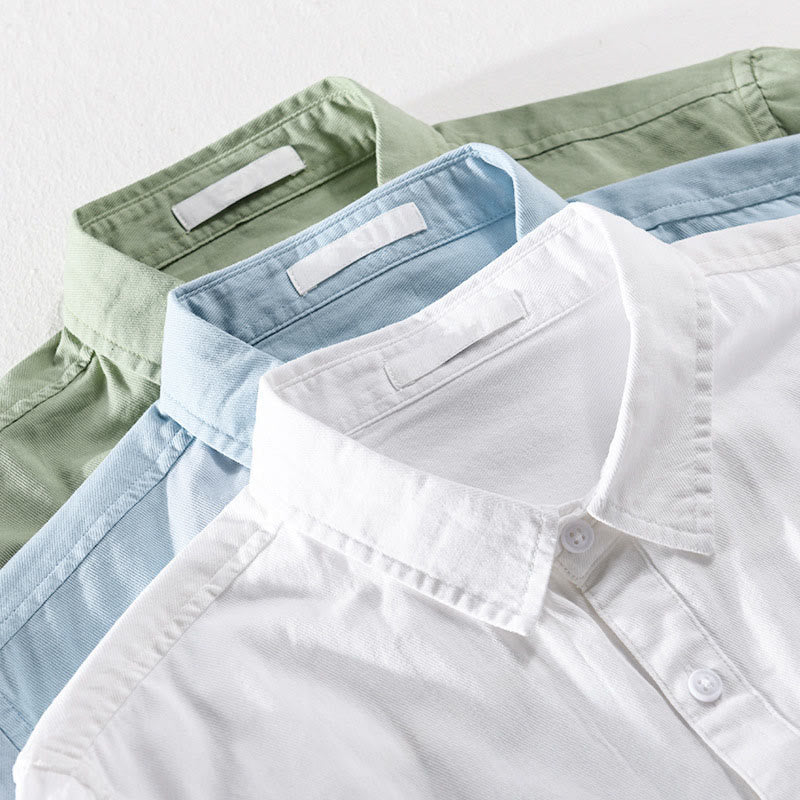 Buddha Stones Camicia estiva da uomo in cotone a maniche corte con bottoni e due tasche decorative - image 17