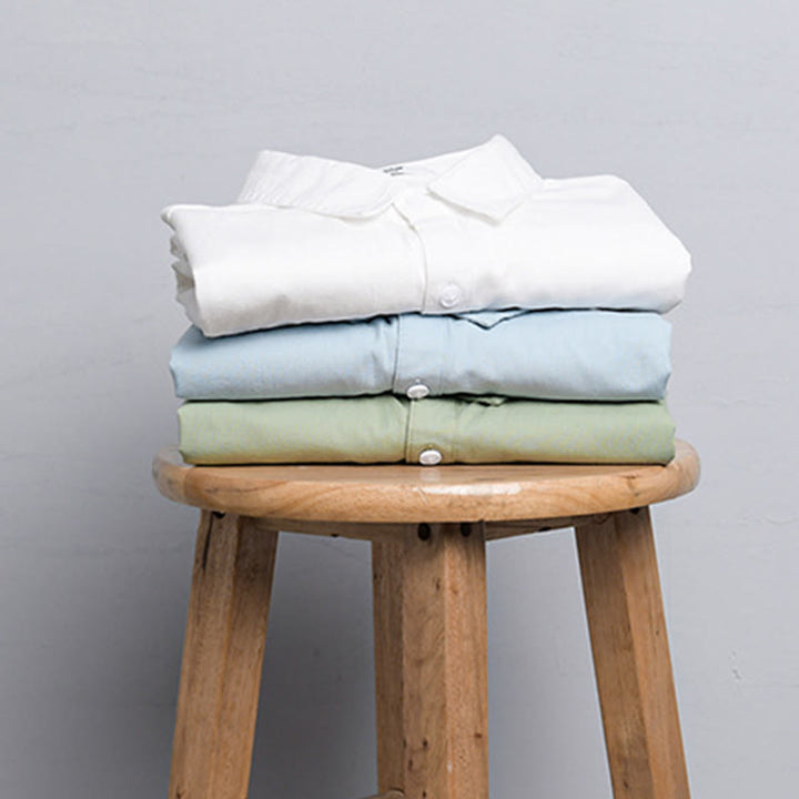 Buddha Stones Camicia estiva da uomo in cotone a maniche corte con bottoni e due tasche decorative - image 16