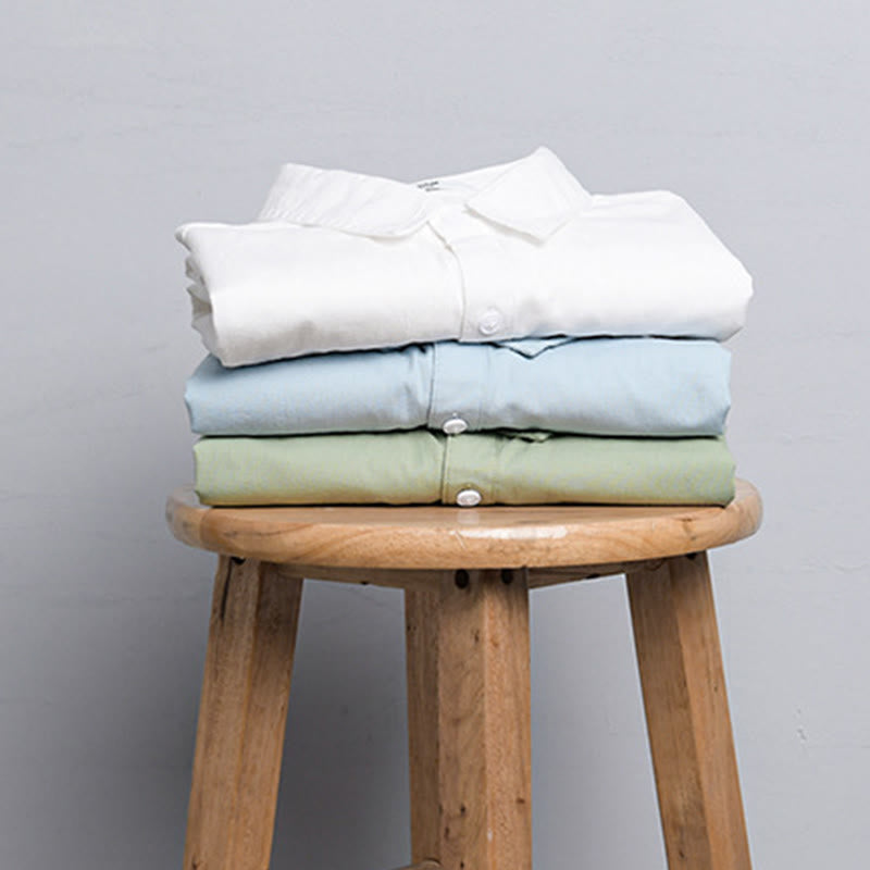 Buddha Stones Camicia estiva da uomo in cotone a maniche corte con bottoni e due tasche decorative - image 16