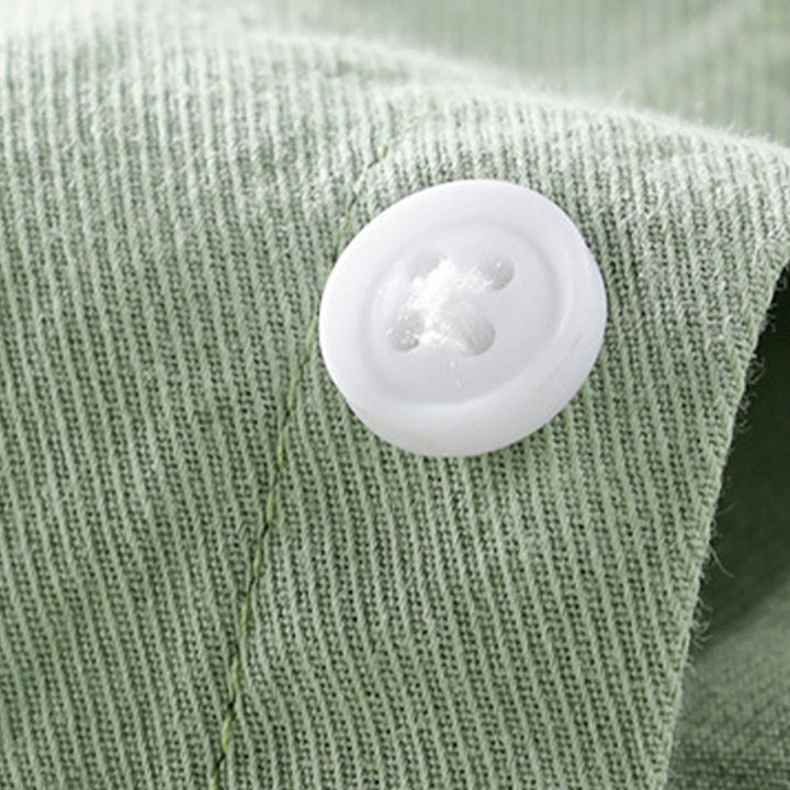 Buddha Stones Camicia estiva da uomo in cotone a maniche corte con bottoni e due tasche decorative - image 10