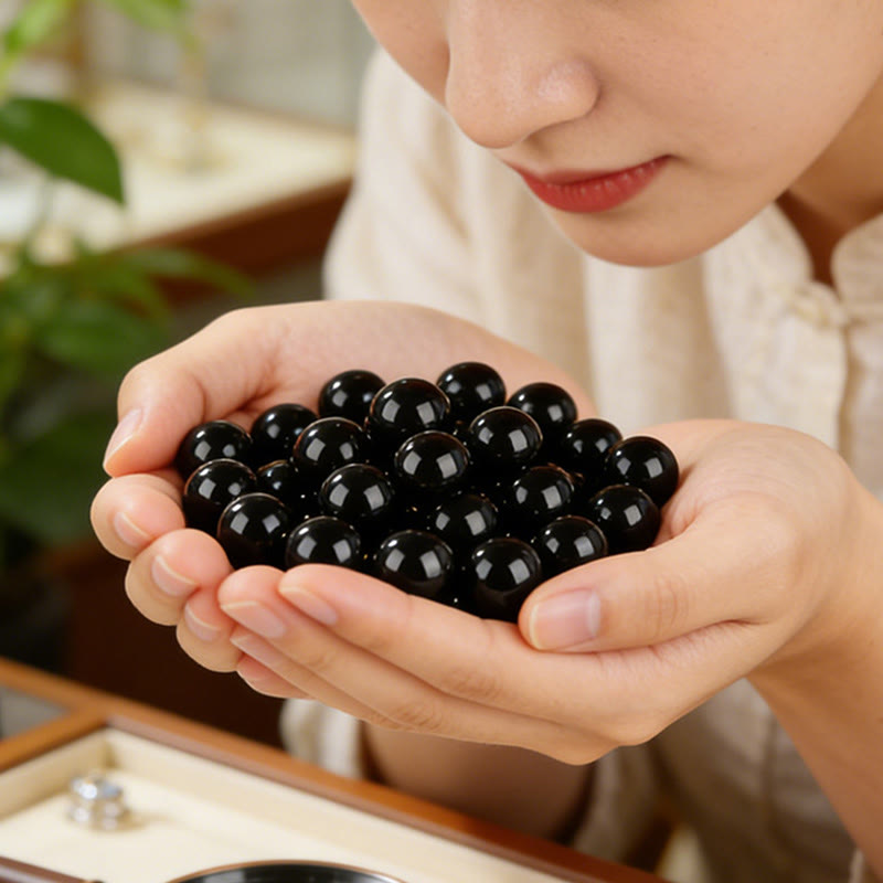 Buddha Stones Braccialetto della forza dell'anno del cavallo in ossidiana nera - image 10