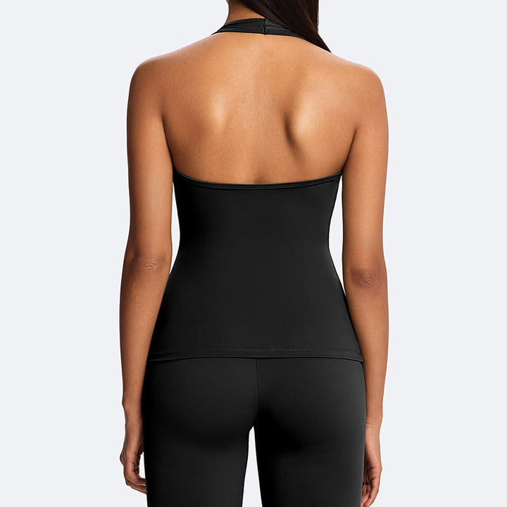 Buddha Stones Top senza maniche senza spalline con scollo all'americana e schiena scoperta, pantaloni a gamba dritta per sport, fitness e yoga - image 22