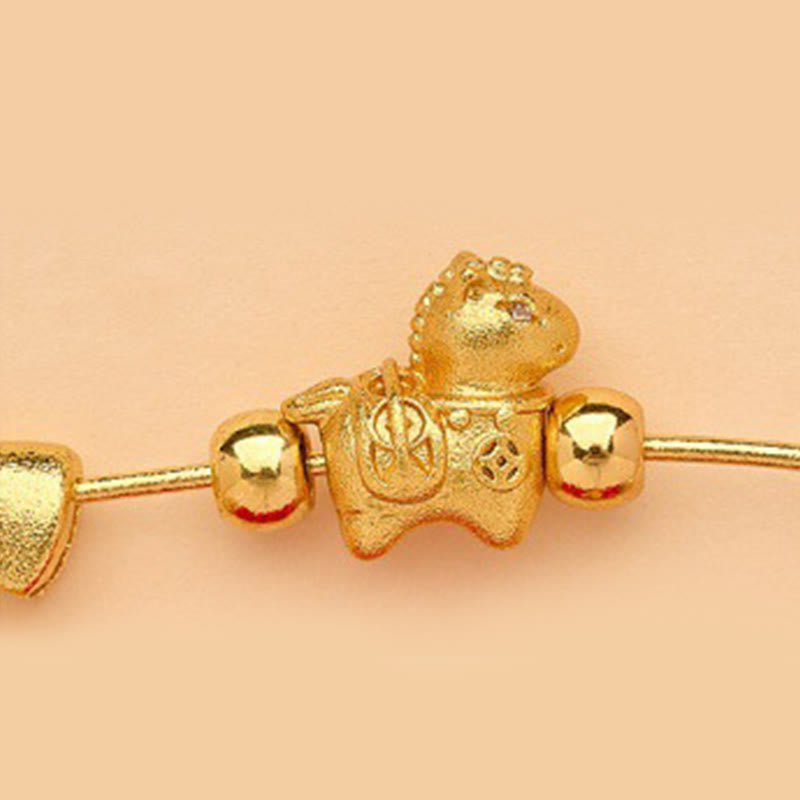 Buddha Stones Spilla portafortuna con fibbia della pace e manico Ruyi, simbolo dell'anno del cavallo Fu, loto, attrae fortuna - image 4