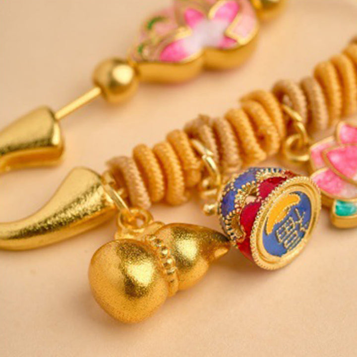 Buddha Stones Spilla portafortuna con fibbia della pace e manico Ruyi, simbolo dell'anno del cavallo Fu, loto, attrae fortuna - image 7