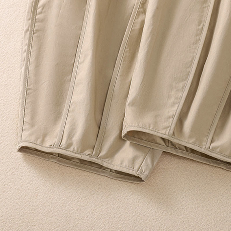 Buddha Stones Pantaloni harem da donna a vita alta, plissettati, semplici e colorati, con tasche - image 18