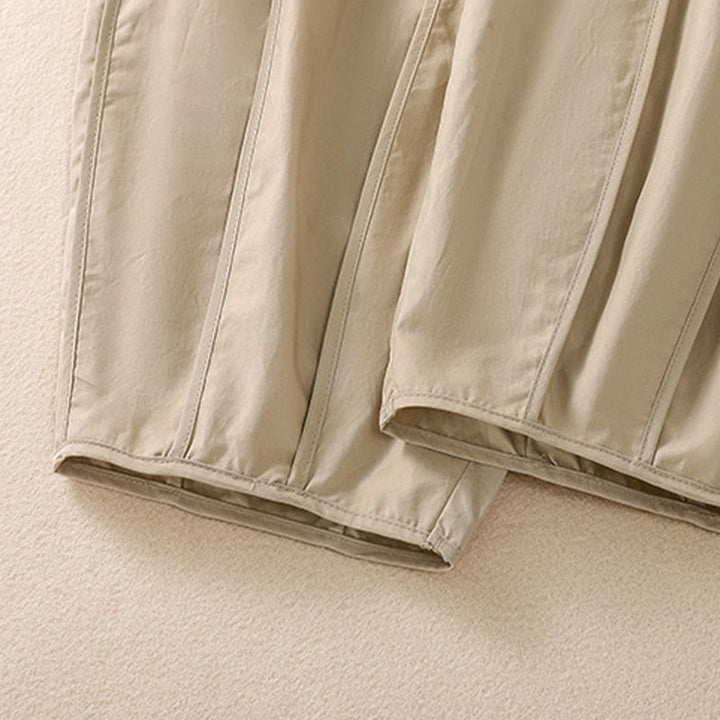 Buddha Stones Pantaloni harem da donna a vita alta, plissettati, semplici e colorati, con tasche - image 18