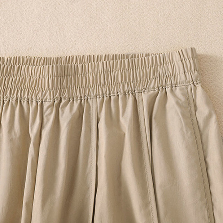 Buddha Stones Pantaloni harem da donna a vita alta, plissettati, semplici e colorati, con tasche - image 13