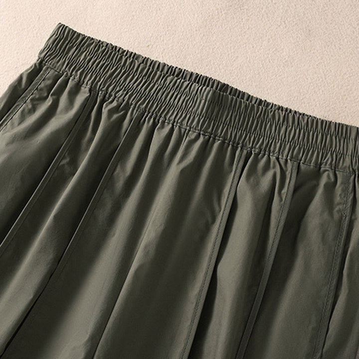 Buddha Stones Pantaloni harem da donna a vita alta, plissettati, semplici e colorati, con tasche - image 4