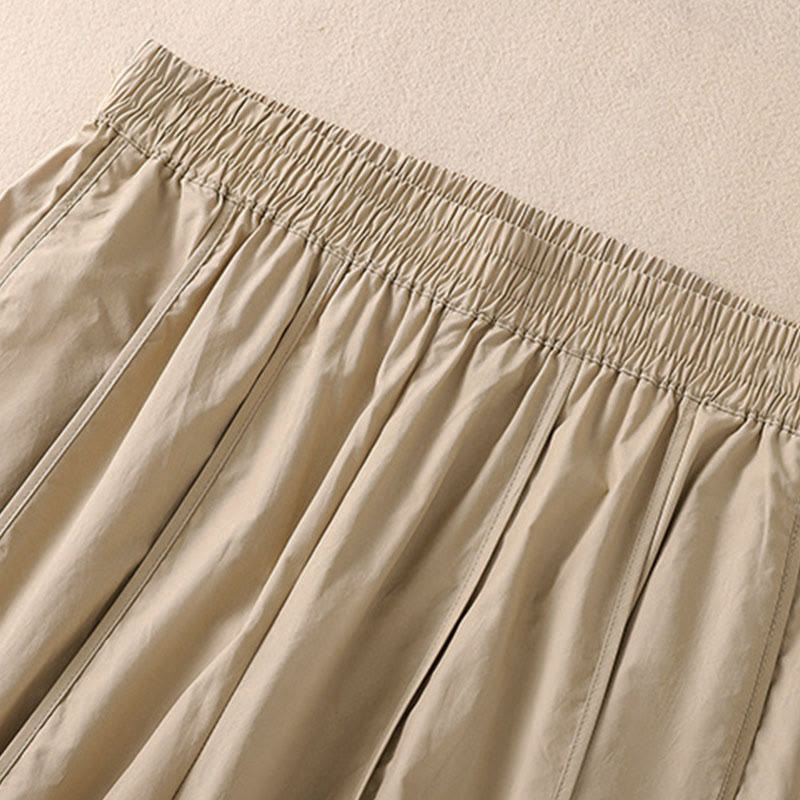 Buddha Stones Pantaloni harem da donna a vita alta, plissettati, semplici e colorati, con tasche - image 12