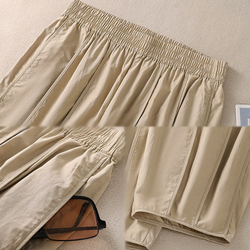 Buddha Stones Pantaloni harem da donna a vita alta, plissettati, semplici e colorati, con tasche - image 20