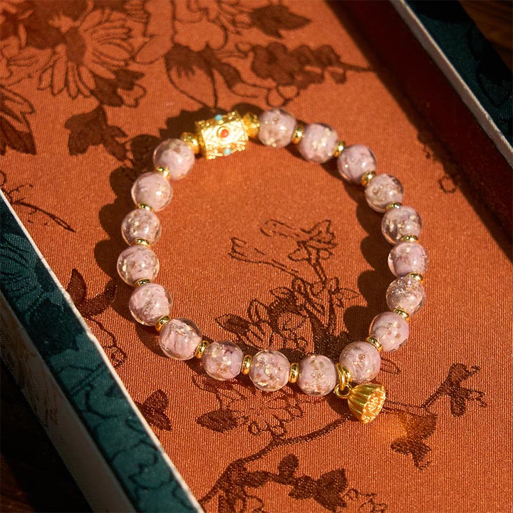 Braccialetto portafortuna in vetro viola Liuli Buddha Stones - image 2