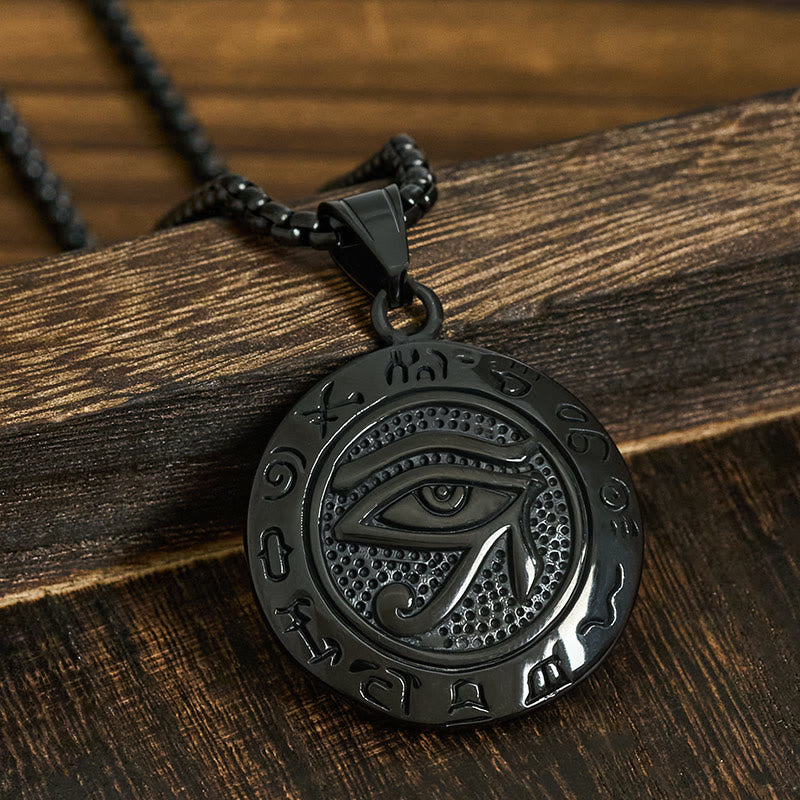 Collana con ciondolo in acciaio al titanio e Buddha Stones contro il malocchio - Occhio diabolico in acciaio al titanio nero - image 12