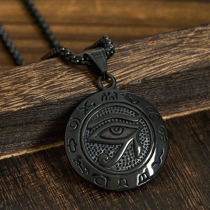 Collana con ciondolo in acciaio al titanio e Buddha Stones contro il malocchio - Occhio diabolico in acciaio al titanio nero - image 12