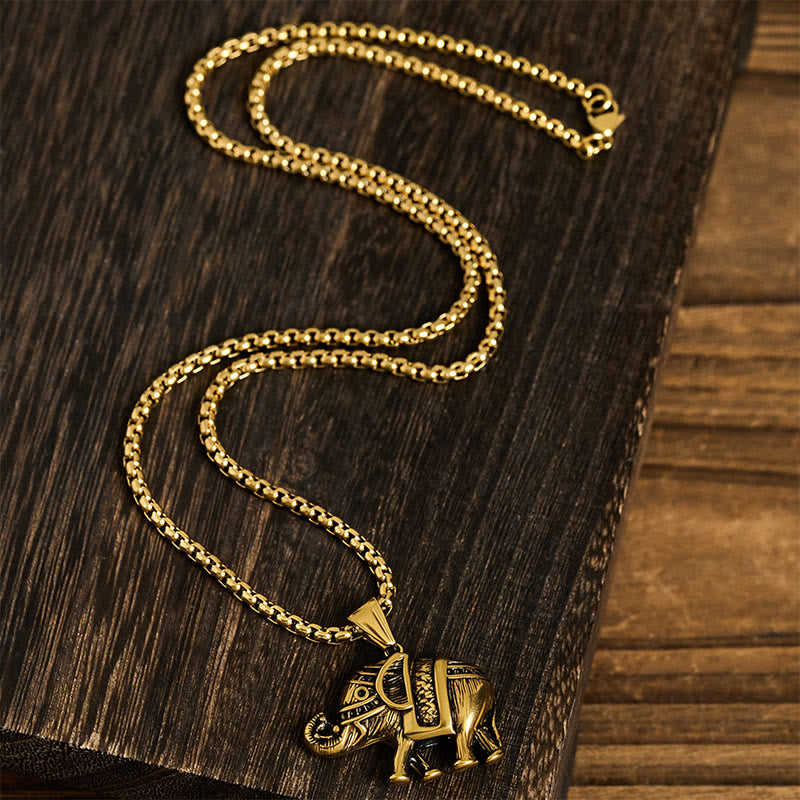 Ciondoli per collana rinforzati con elefante in acciaio al titanio Buddha Stones - image 11