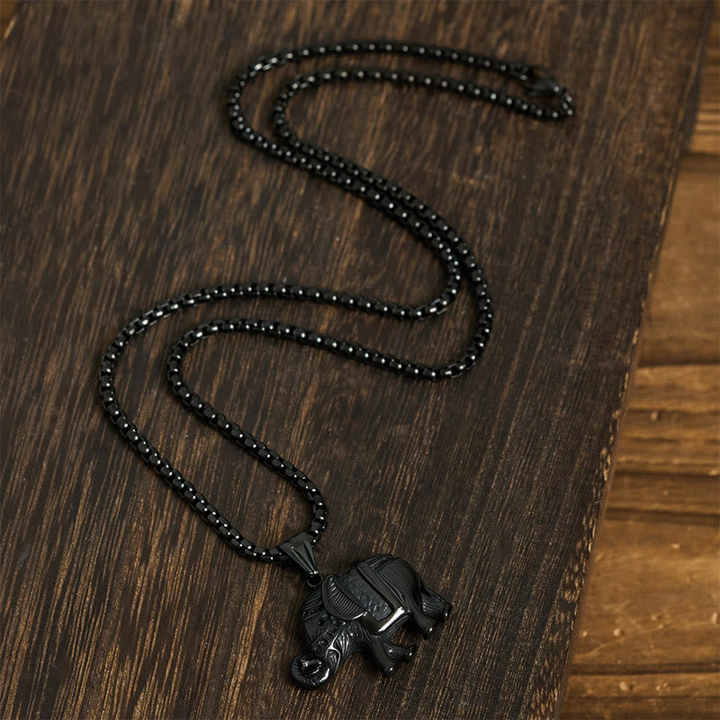 Ciondoli per collana rinforzati con elefante in acciaio al titanio Buddha Stones - image 16