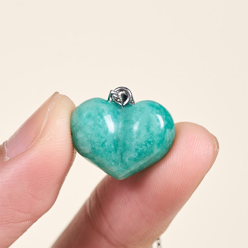 Collana con ciondolo a forma di cuore in Buddha Stones, ametista, topazio, cristallo rosa, opale, occhio di tigre, cristallo bianco, diaspro rosso, amazzonite, avventurina verde, ossidiana nera, citrino. - image 33