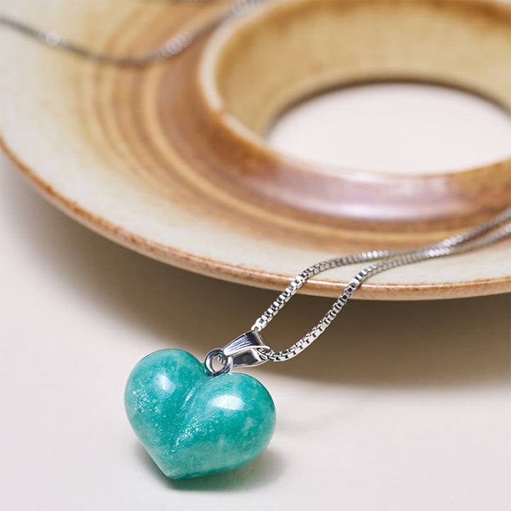 Collana con ciondolo a forma di cuore in Buddha Stones, ametista, topazio, cristallo rosa, opale, occhio di tigre, cristallo bianco, diaspro rosso, amazzonite, avventurina verde, ossidiana nera, citrino. - image 34