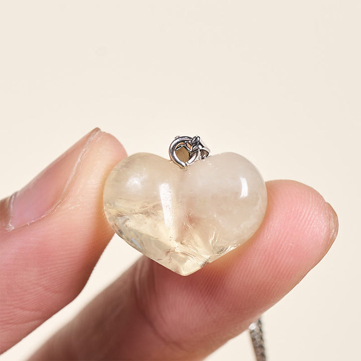 Collana con ciondolo a forma di cuore in Buddha Stones, ametista, topazio, cristallo rosa, opale, occhio di tigre, cristallo bianco, diaspro rosso, amazzonite, avventurina verde, ossidiana nera, citrino. - image 45