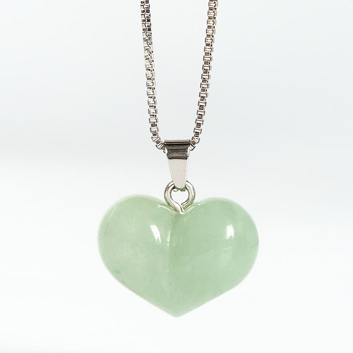 Collana con ciondolo a forma di cuore in Buddha Stones, ametista, topazio, cristallo rosa, opale, occhio di tigre, cristallo bianco, diaspro rosso, amazzonite, avventurina verde, ossidiana nera, citrino. - Avventurina verde - image 36