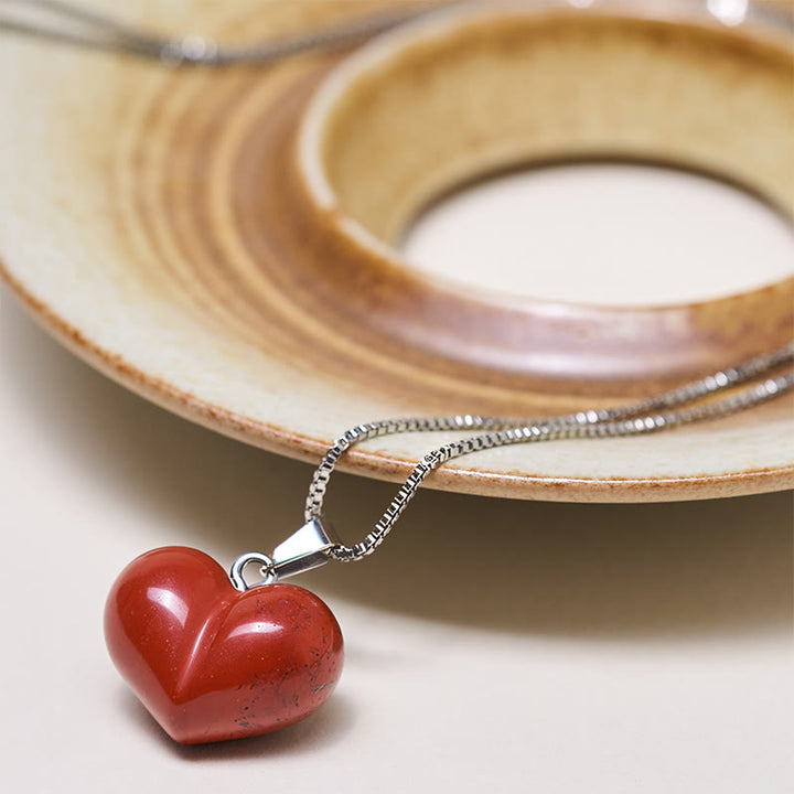 Collana con ciondolo a forma di cuore in Buddha Stones, ametista, topazio, cristallo rosa, opale, occhio di tigre, cristallo bianco, diaspro rosso, amazzonite, avventurina verde, ossidiana nera, citrino. - image 30