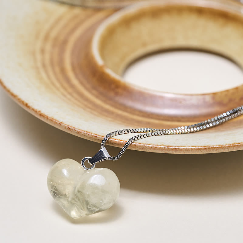 Collana con ciondolo a forma di cuore in Buddha Stones, ametista, topazio, cristallo rosa, opale, occhio di tigre, cristallo bianco, diaspro rosso, amazzonite, avventurina verde, ossidiana nera, citrino. - image 46