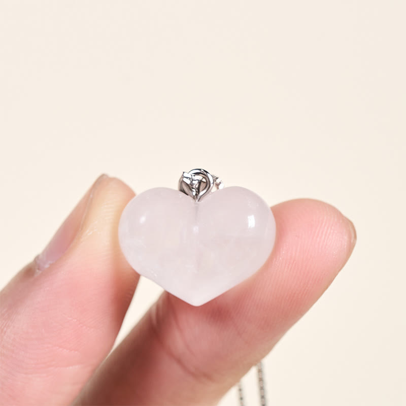 Collana con ciondolo a forma di cuore in Buddha Stones, ametista, topazio, cristallo rosa, opale, occhio di tigre, cristallo bianco, diaspro rosso, amazzonite, avventurina verde, ossidiana nera, citrino. - image 25