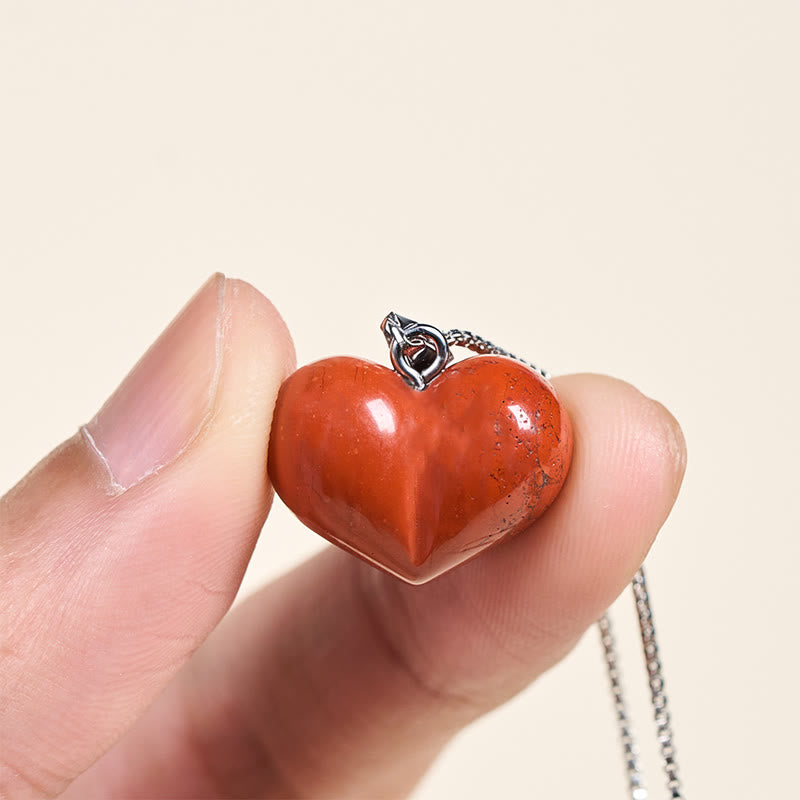 Collana con ciondolo a forma di cuore in Buddha Stones, ametista, topazio, cristallo rosa, opale, occhio di tigre, cristallo bianco, diaspro rosso, amazzonite, avventurina verde, ossidiana nera, citrino. - image 29