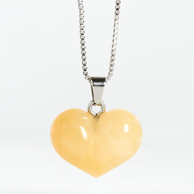 Collana con ciondolo a forma di cuore in Buddha Stones, ametista, topazio, cristallo rosa, opale, occhio di tigre, cristallo bianco, diaspro rosso, amazzonite, avventurina verde, ossidiana nera, citrino. - Topazio - image 5