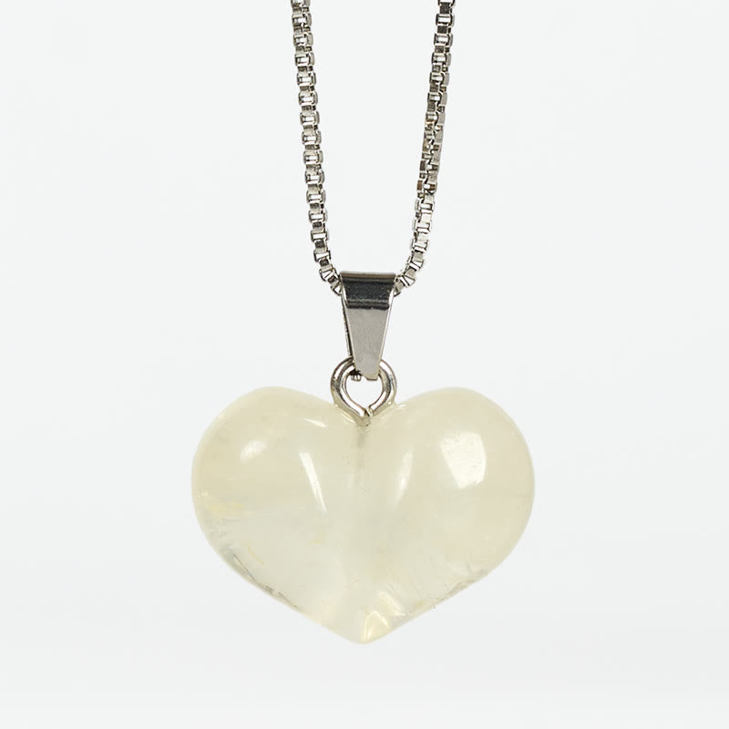 Collana con ciondolo a forma di cuore in Buddha Stones, ametista, topazio, cristallo rosa, opale, occhio di tigre, cristallo bianco, diaspro rosso, amazzonite, avventurina verde, ossidiana nera, citrino. - Citrino - image 44