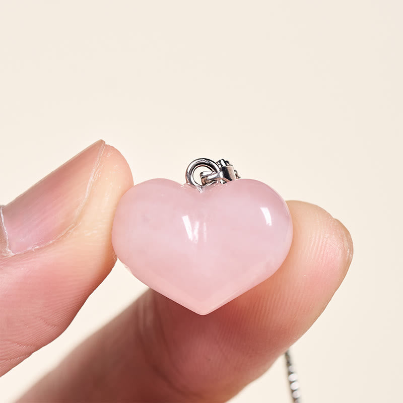 Collana con ciondolo a forma di cuore in Buddha Stones, ametista, topazio, cristallo rosa, opale, occhio di tigre, cristallo bianco, diaspro rosso, amazzonite, avventurina verde, ossidiana nera, citrino. - image 13