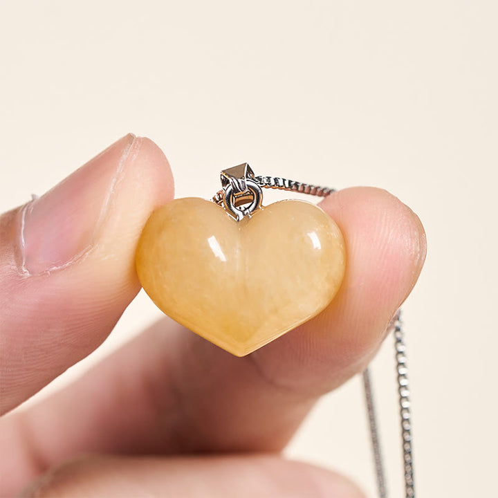 Collana con ciondolo a forma di cuore in Buddha Stones, ametista, topazio, cristallo rosa, opale, occhio di tigre, cristallo bianco, diaspro rosso, amazzonite, avventurina verde, ossidiana nera, citrino. - image 6