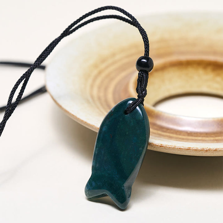 Collana con ciondolo Buddha Stones Koi Fish, cristallo rosa, agata indiana, ametista, topazio, diaspro rosso, calore e successo - image 8