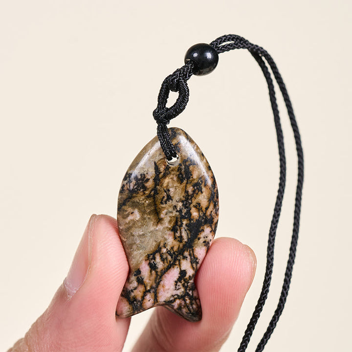 Collana con ciondolo Buddha Stones Koi Fish, cristallo rosa, agata indiana, ametista, topazio, diaspro rosso, calore e successo - image 27