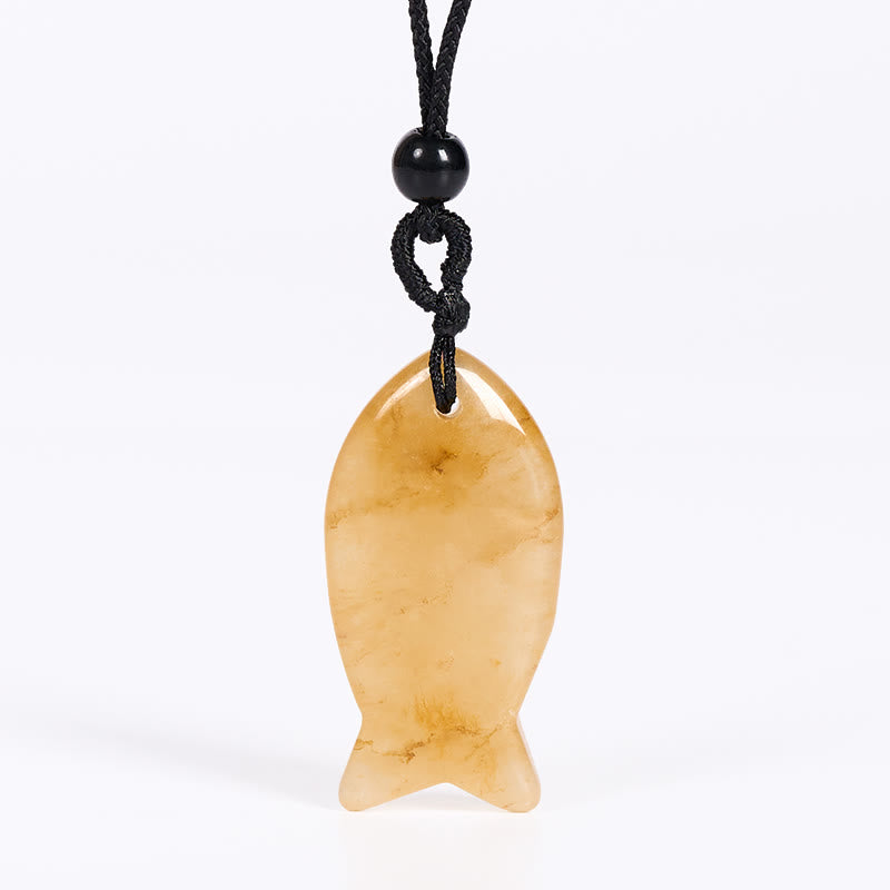 Collana con ciondolo Buddha Stones Koi Fish, cristallo rosa, agata indiana, ametista, topazio, diaspro rosso, calore e successo - Topazio - image 14