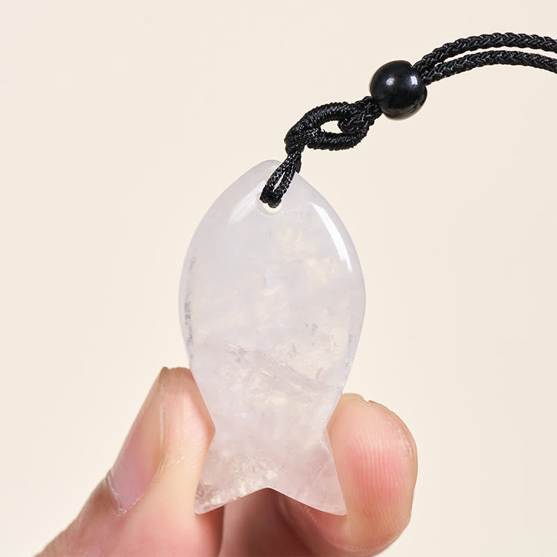 Collana con ciondolo Buddha Stones Koi Fish, cristallo rosa, agata indiana, ametista, topazio, diaspro rosso, calore e successo - image 48