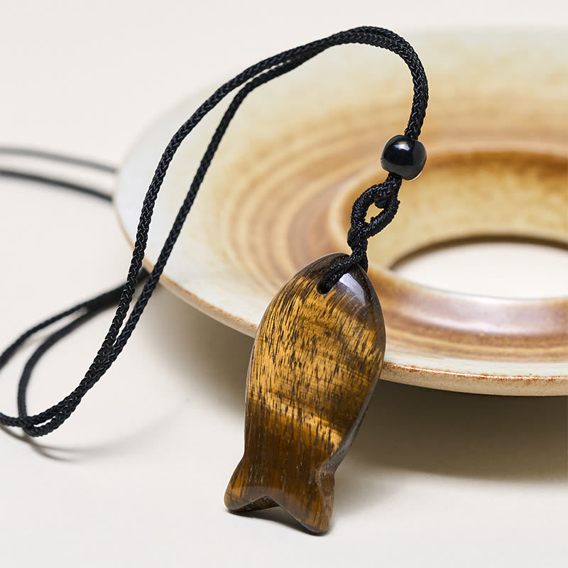 Collana con ciondolo Buddha Stones Koi Fish, cristallo rosa, agata indiana, ametista, topazio, diaspro rosso, calore e successo - image 32