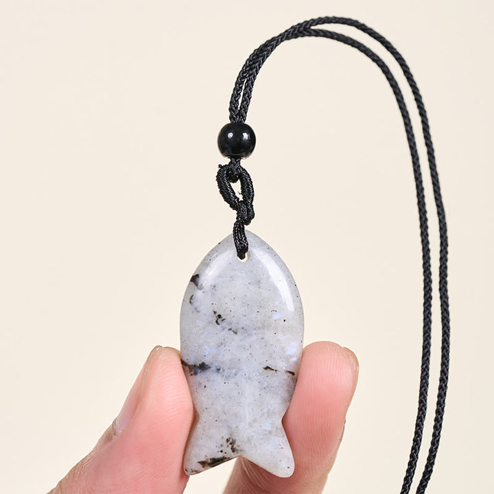 Collana con ciondolo Buddha Stones Koi Fish, cristallo rosa, agata indiana, ametista, topazio, diaspro rosso, calore e successo - image 23