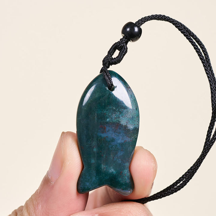 Collana con ciondolo Buddha Stones Koi Fish, cristallo rosa, agata indiana, ametista, topazio, diaspro rosso, calore e successo - image 7