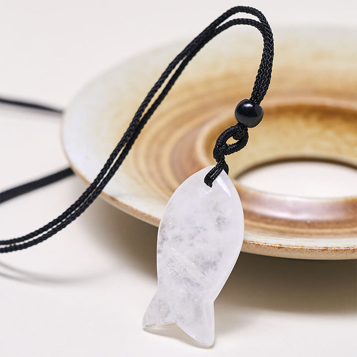 Collana con ciondolo Buddha Stones Koi Fish, cristallo rosa, agata indiana, ametista, topazio, diaspro rosso, calore e successo - image 49