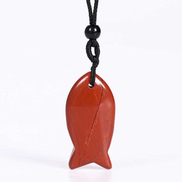 Collana con ciondolo Buddha Stones Koi Fish, cristallo rosa, agata indiana, ametista, topazio, diaspro rosso, calore e successo - Diaspro rosso - image 18