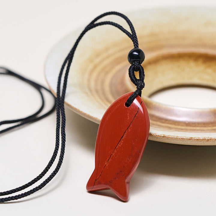 Collana con ciondolo Buddha Stones Koi Fish, cristallo rosa, agata indiana, ametista, topazio, diaspro rosso, calore e successo - image 20