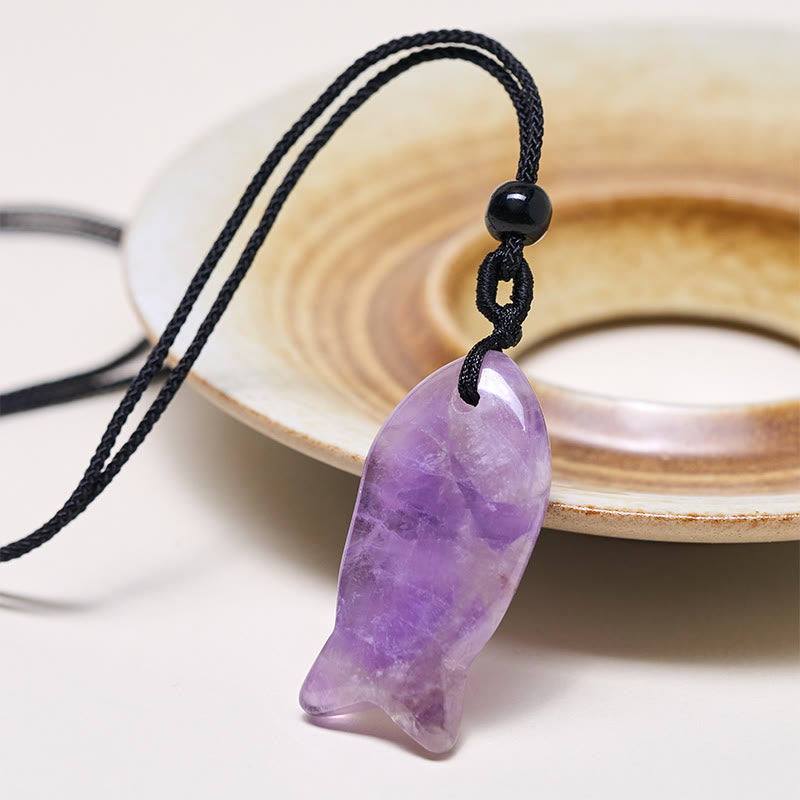 Collana con ciondolo Buddha Stones Koi Fish, cristallo rosa, agata indiana, ametista, topazio, diaspro rosso, calore e successo - image 53