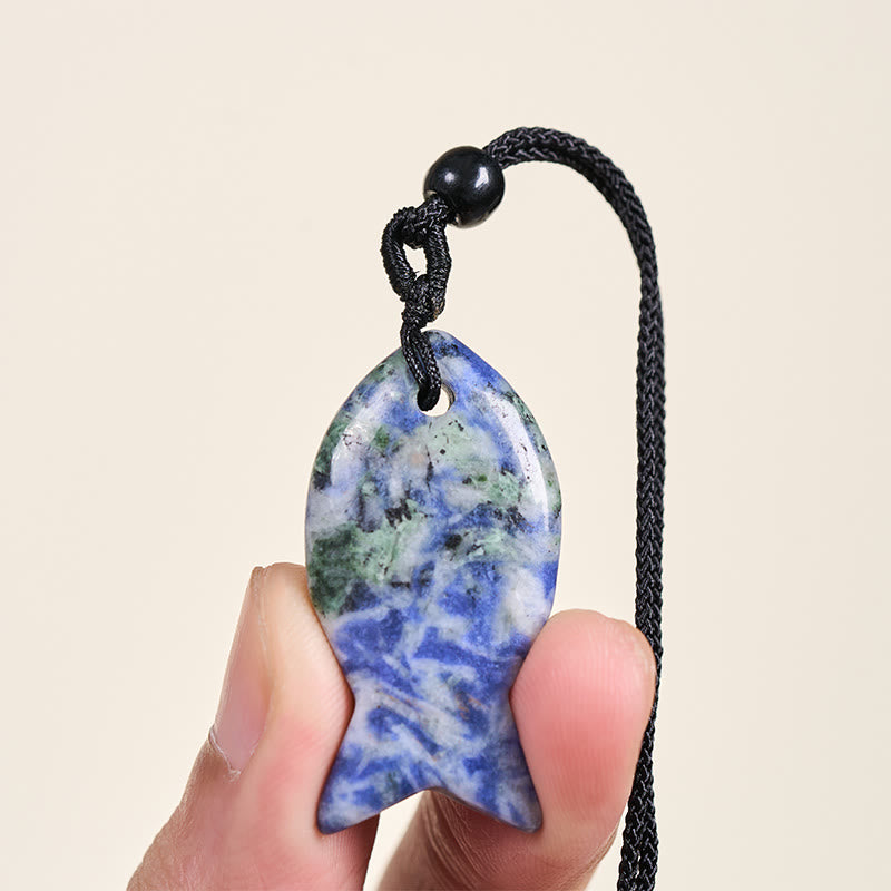 Collana con ciondolo Buddha Stones Koi Fish, cristallo rosa, agata indiana, ametista, topazio, diaspro rosso, calore e successo - image 40