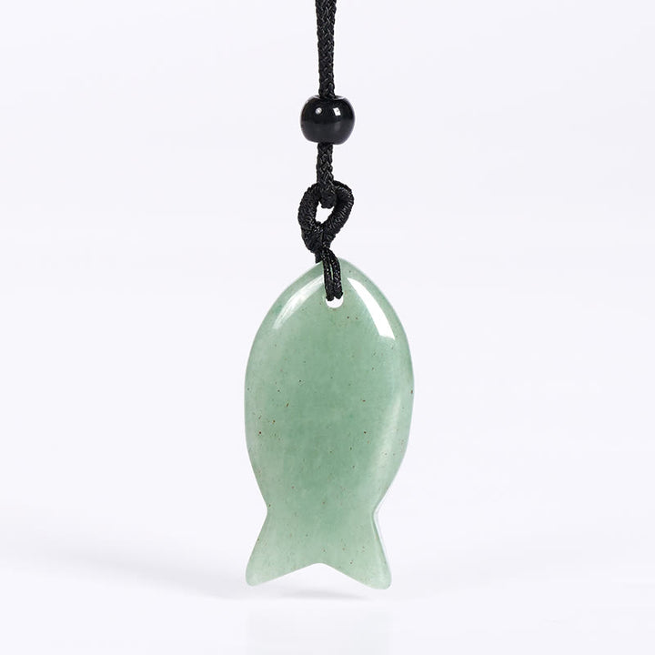 Collana con ciondolo Buddha Stones Koi Fish, cristallo rosa, agata indiana, ametista, topazio, diaspro rosso, calore e successo - Avventurina verde - image 43