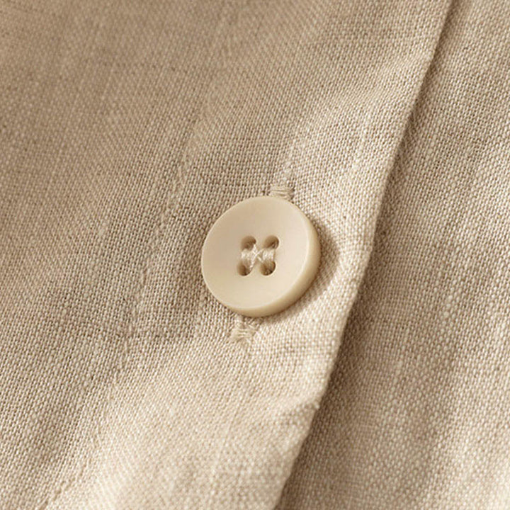 Buddha Stones Camicia da donna a maniche corte con scollo a V, tinta unita, design semplice, bottoni - image 8