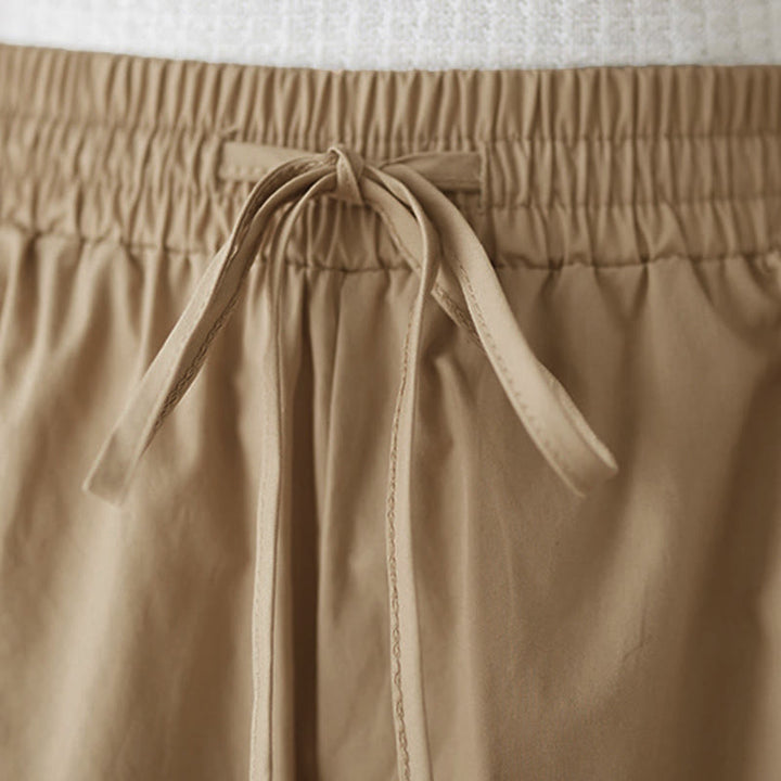 Buddha Stones Pantaloni Capri a gamba larga da donna con tasche e design laterale abbottonato semplice - image 22