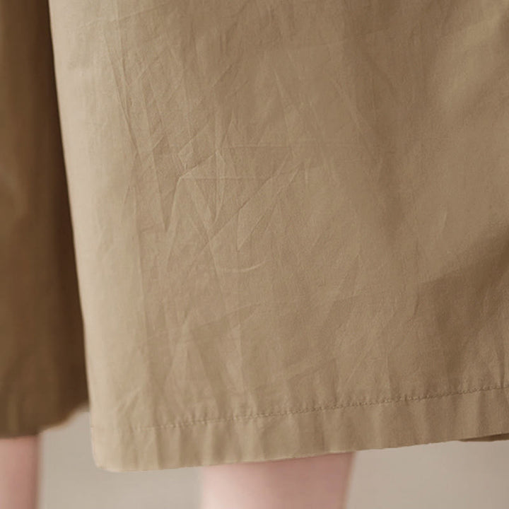 Buddha Stones Pantaloni Capri a gamba larga da donna con tasche e design laterale abbottonato semplice - image 26