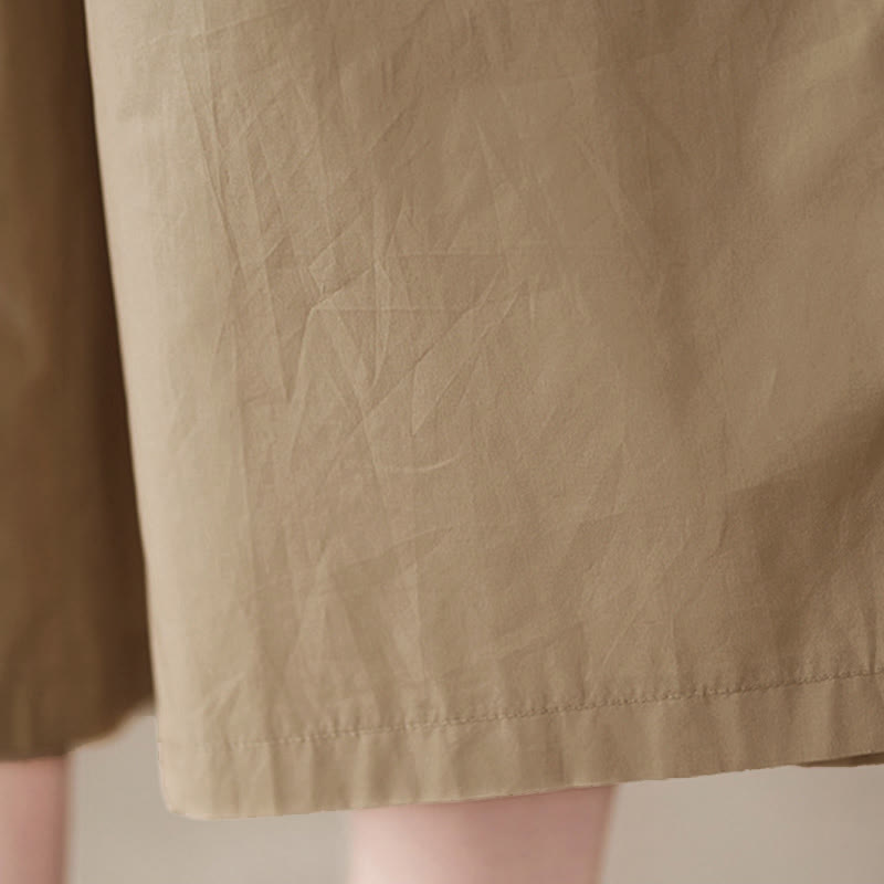 Buddha Stones Pantaloni Capri a gamba larga da donna con tasche e design laterale abbottonato semplice - image 26