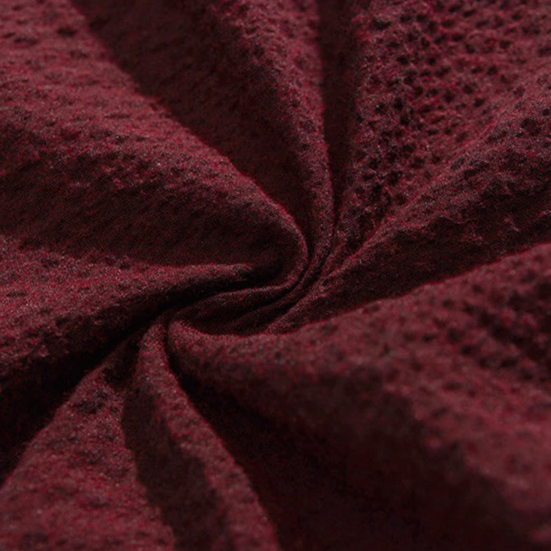 Buddha Stones Camicia da uomo con bottoni e tasche, tinta unita, manica a tre quarti, modello Tang Suit - image 21